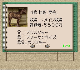 Winning Post 2 (Japan) In game screenshot